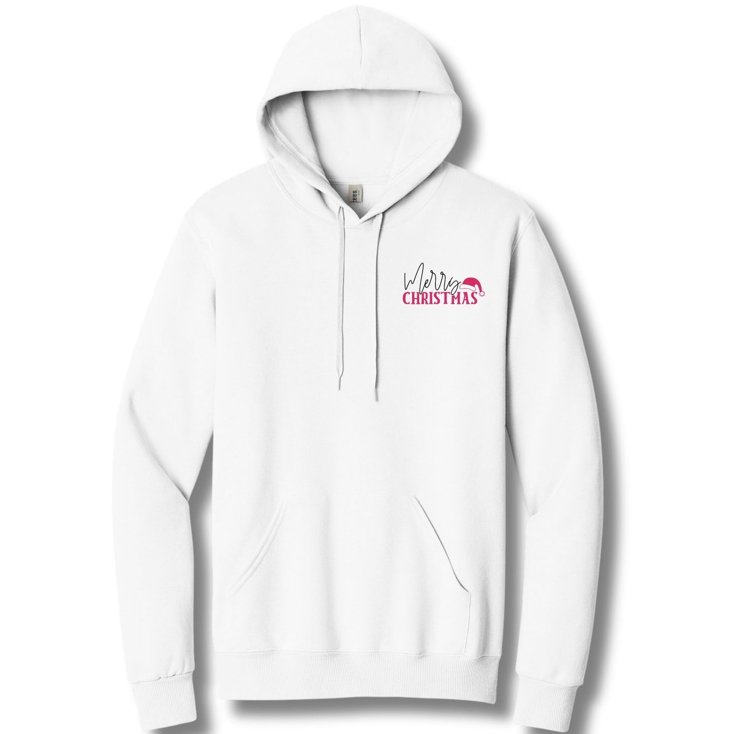 Merry Christmas Pink Santa Hat | Hoodie Sweatshirt