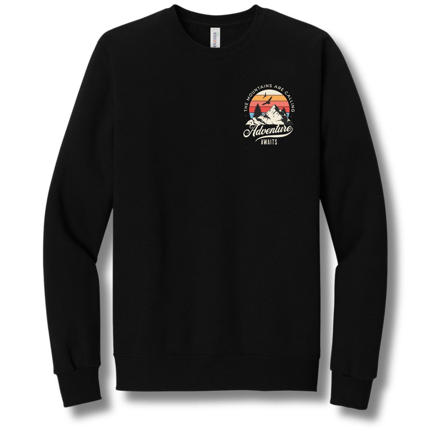 Mountains Are Calling Left Chest | Crewneck Sweatshirt