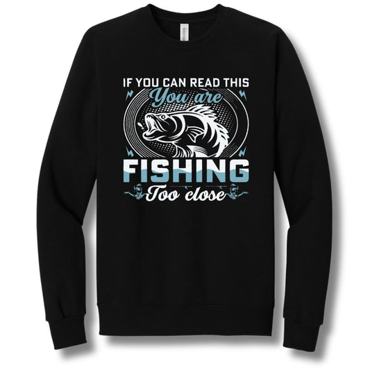 Fishing Too Close Front | Crewneck Sweatshirt