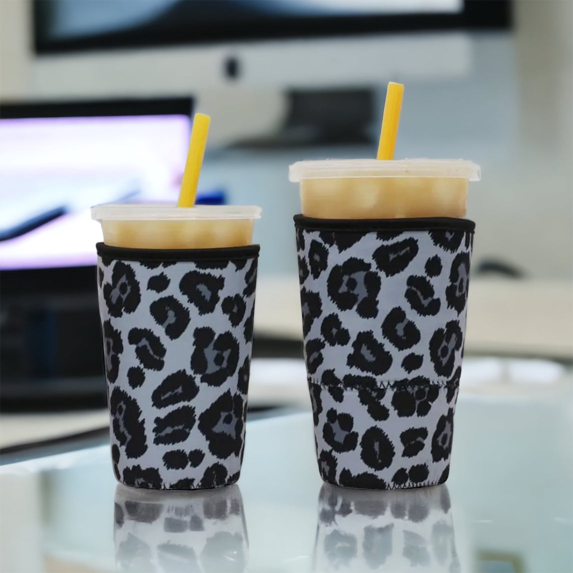 Brew Buddy Insulated Iced Coffee Sleeve - Grey Leopard