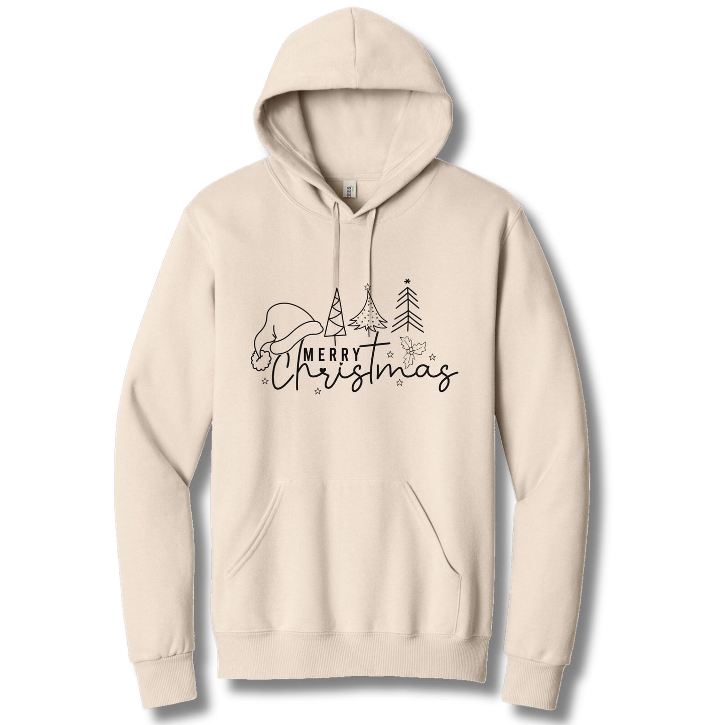 Merry Christmas Tree Line | Hoodie Sweatshirt