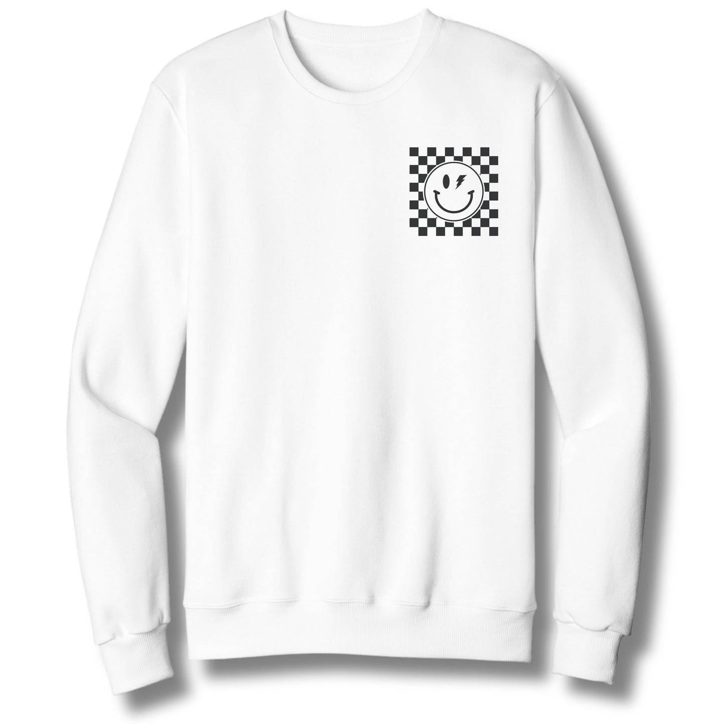 Checkered Lightning Face | Crewneck Sweatshirt