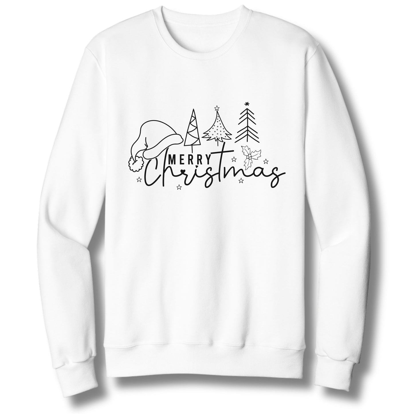 Merry Christmas Tree Line | Crewneck Sweatshirt