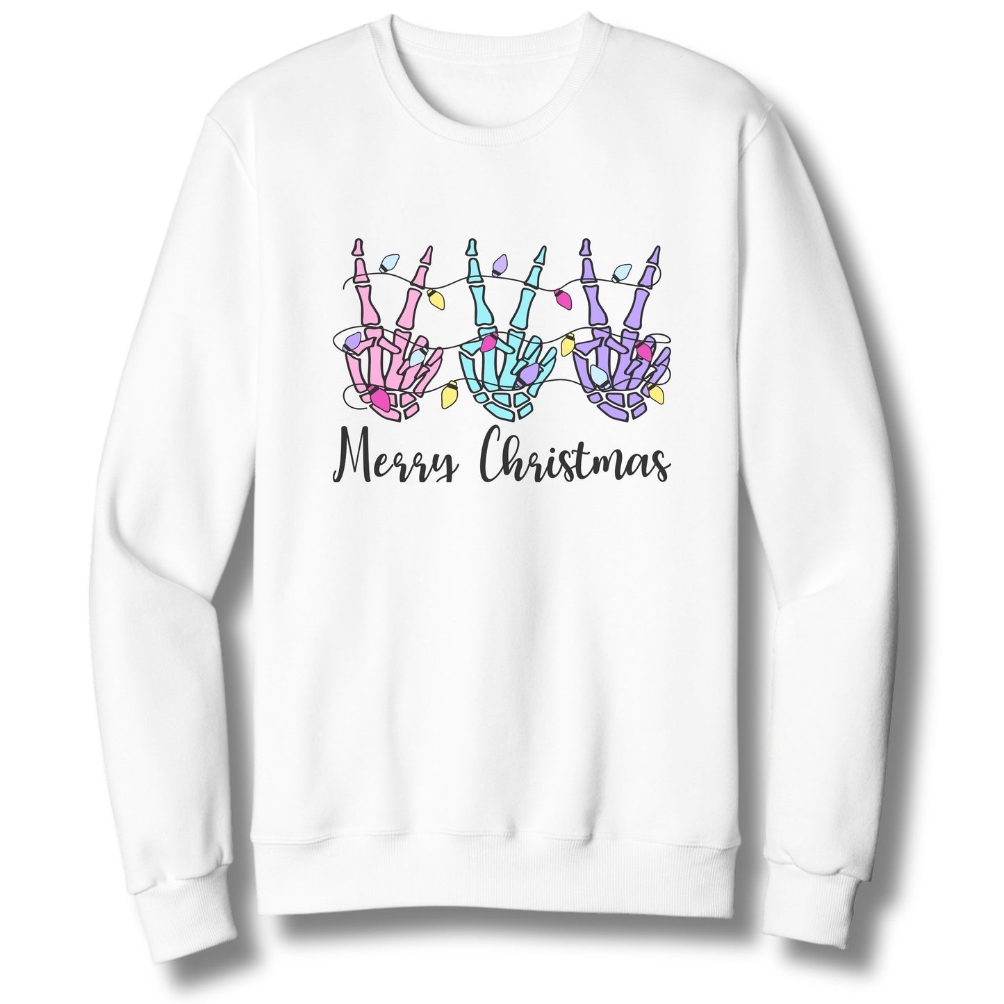 Skeleton Hands Merry Christmas | Crewneck Sweatshirt