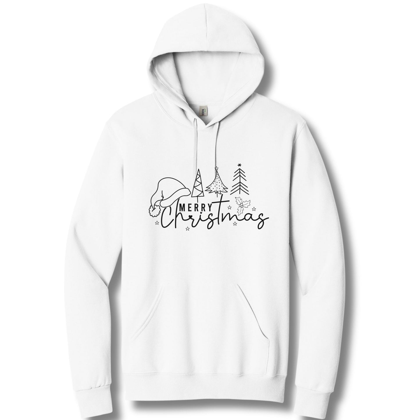 Merry Christmas Tree Line | Hoodie Sweatshirt