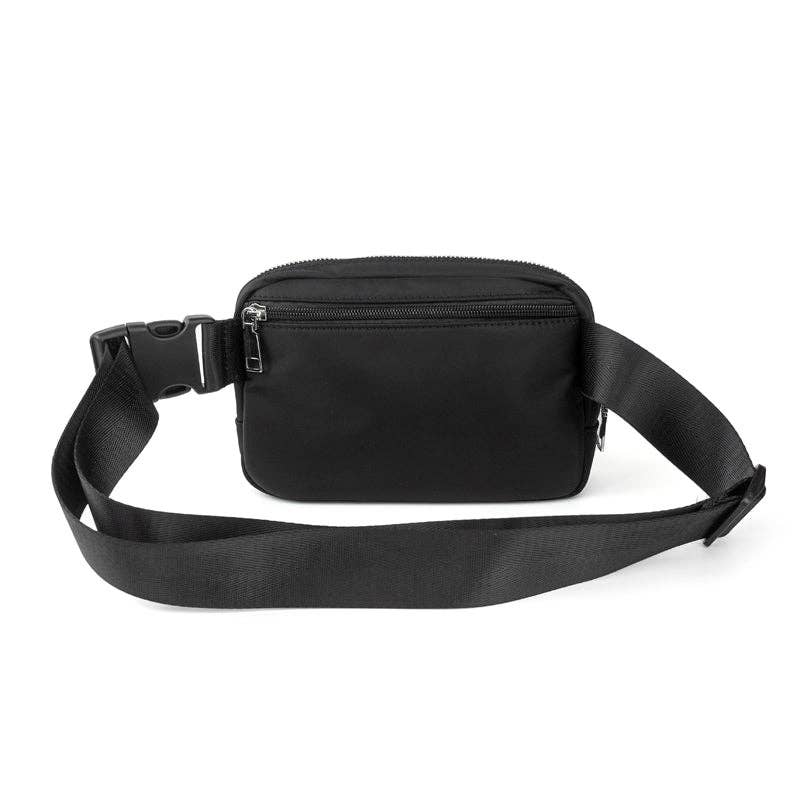 Dixie Nylon Belt | Crossbody Bag- Black