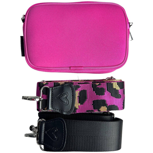 Hot Pink Dual Zipper Belt/Crossbody Bag