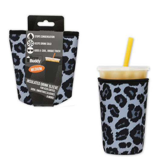 Brew Buddy Insulated Iced Coffee Sleeve - Grey Leopard